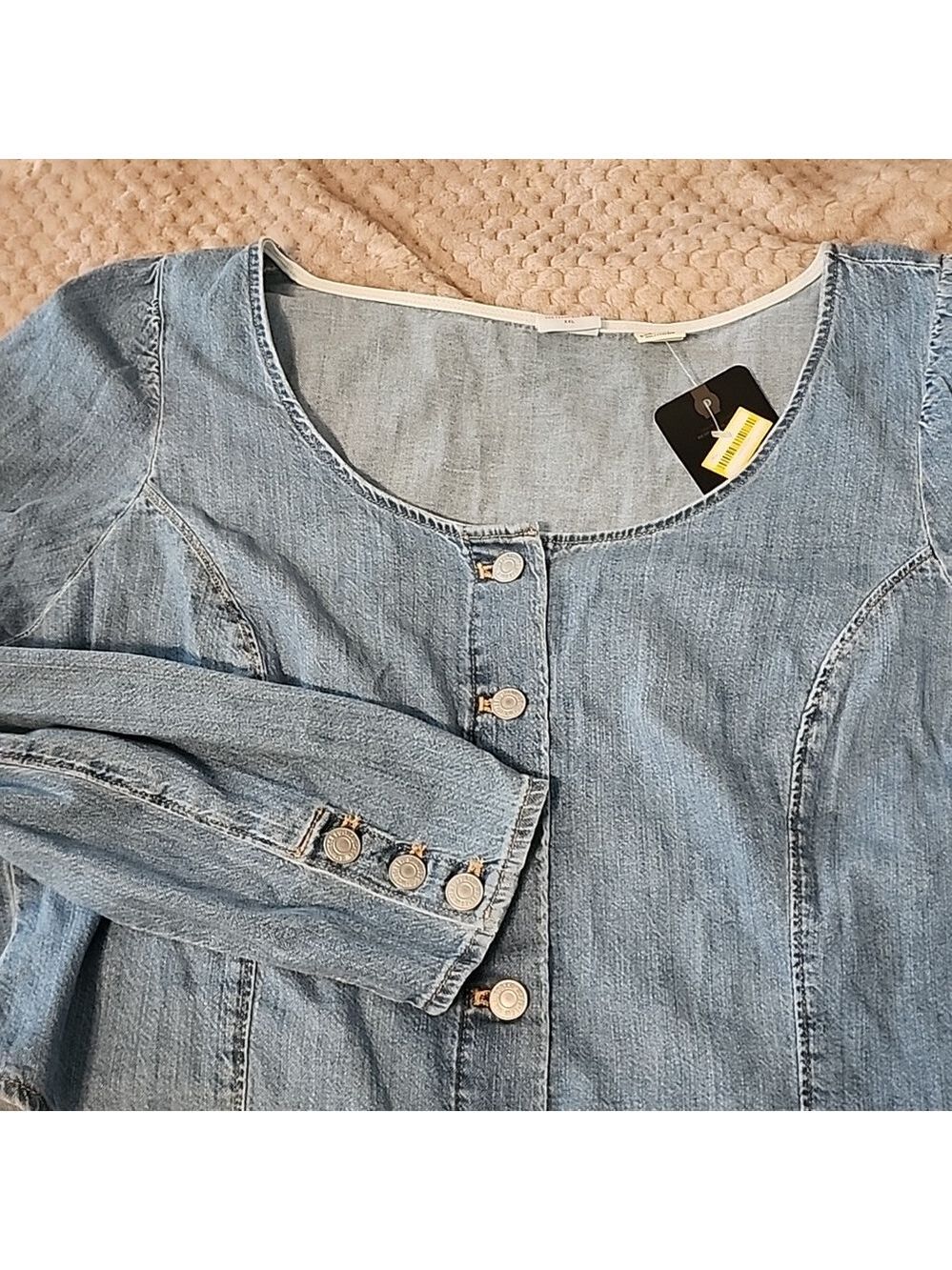 Levi's Blue Denim Button-Up Top XXL - Picture 1 of 8